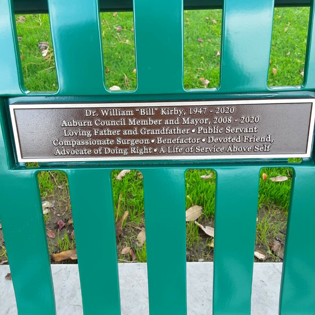 Bill Kirby Bench Plaque